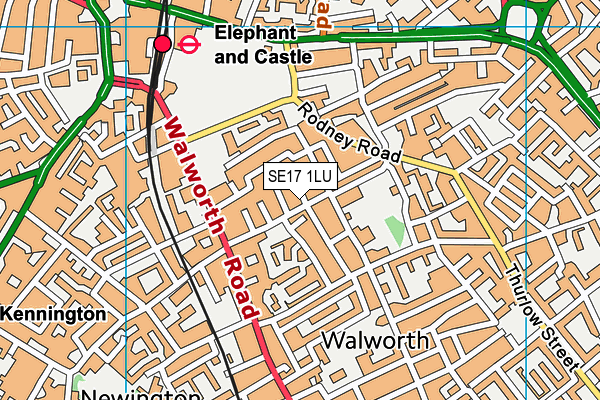 SE17 1LU map - OS VectorMap District (Ordnance Survey)