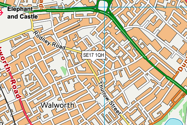 SE17 1QH map - OS VectorMap District (Ordnance Survey)