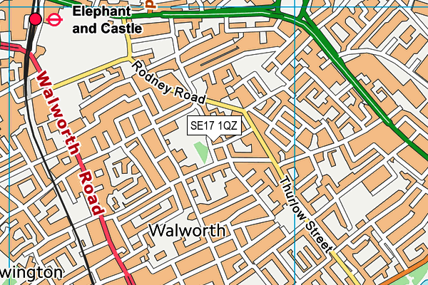 SE17 1QZ map - OS VectorMap District (Ordnance Survey)