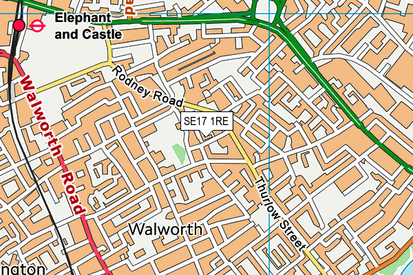 SE17 1RE map - OS VectorMap District (Ordnance Survey)