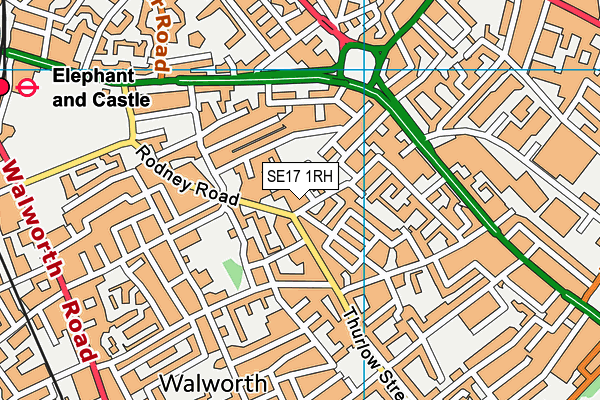 SE17 1RH map - OS VectorMap District (Ordnance Survey)