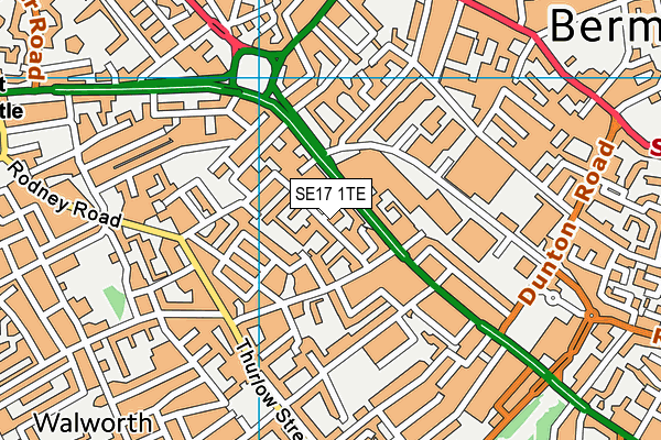 SE17 1TE map - OS VectorMap District (Ordnance Survey)