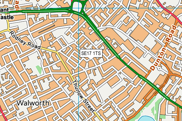 SE17 1TS map - OS VectorMap District (Ordnance Survey)