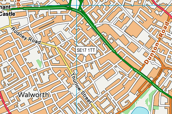 SE17 1TT map - OS VectorMap District (Ordnance Survey)