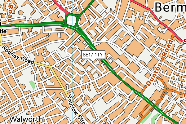 SE17 1TY map - OS VectorMap District (Ordnance Survey)