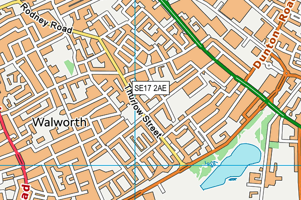 SE17 2AE map - OS VectorMap District (Ordnance Survey)