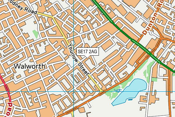 SE17 2AG map - OS VectorMap District (Ordnance Survey)