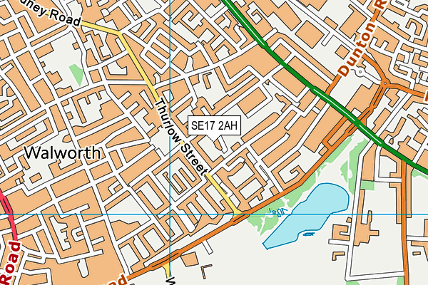 SE17 2AH map - OS VectorMap District (Ordnance Survey)