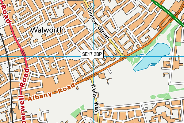 SE17 2BP map - OS VectorMap District (Ordnance Survey)