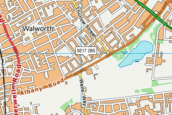 SE17 2BS map - OS VectorMap District (Ordnance Survey)