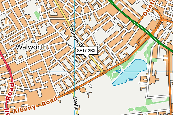 SE17 2BX map - OS VectorMap District (Ordnance Survey)