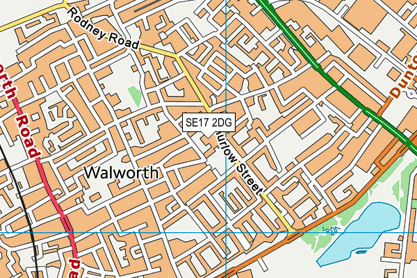 SE17 2DG map - OS VectorMap District (Ordnance Survey)