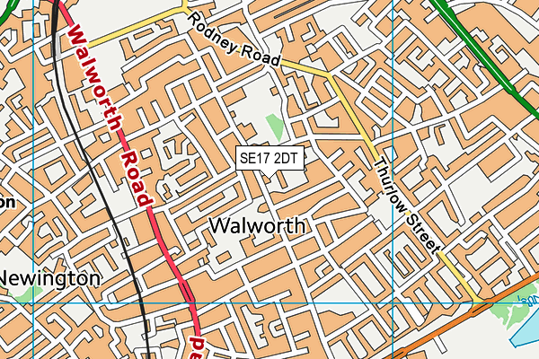 SE17 2DT map - OS VectorMap District (Ordnance Survey)