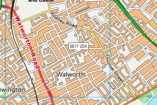 SE17 2DX map - OS VectorMap District (Ordnance Survey)