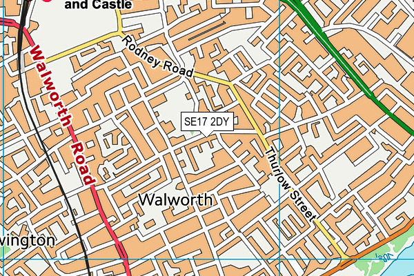 SE17 2DY map - OS VectorMap District (Ordnance Survey)