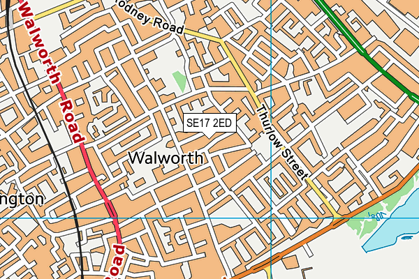 SE17 2ED map - OS VectorMap District (Ordnance Survey)