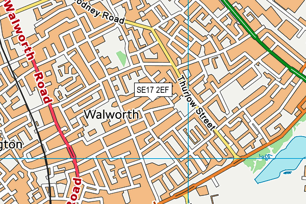 SE17 2EF map - OS VectorMap District (Ordnance Survey)
