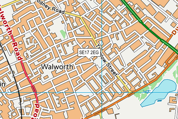 SE17 2EG map - OS VectorMap District (Ordnance Survey)