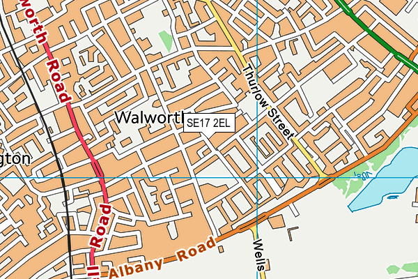 SE17 2EL map - OS VectorMap District (Ordnance Survey)