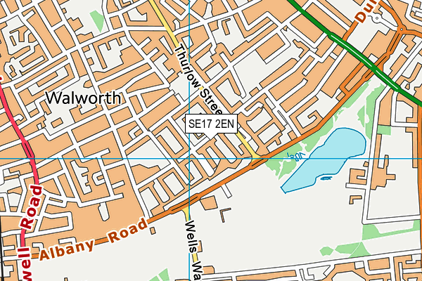 SE17 2EN map - OS VectorMap District (Ordnance Survey)