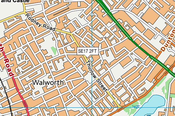 SE17 2FT map - OS VectorMap District (Ordnance Survey)
