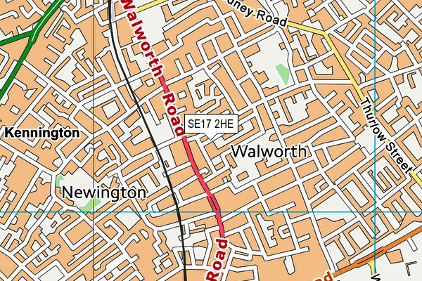 SE17 2HE map - OS VectorMap District (Ordnance Survey)