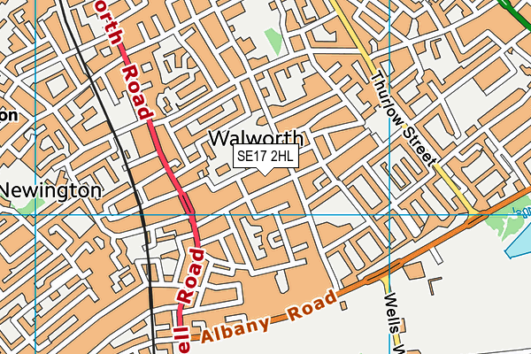 SE17 2HL map - OS VectorMap District (Ordnance Survey)