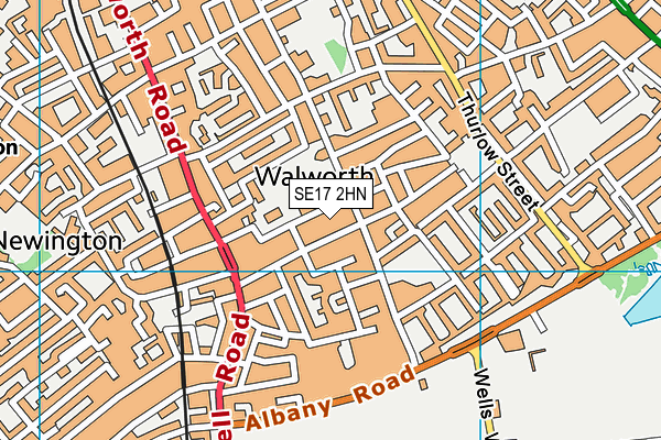 SE17 2HN map - OS VectorMap District (Ordnance Survey)