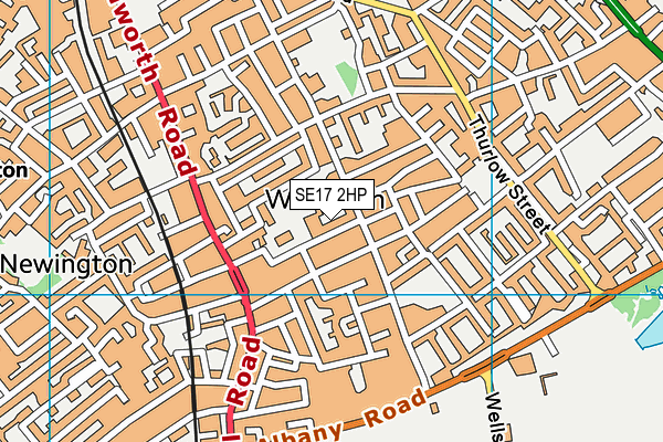 SE17 2HP map - OS VectorMap District (Ordnance Survey)