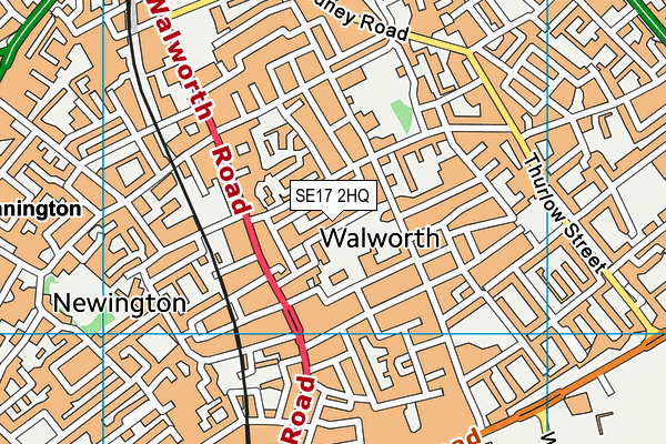 SE17 2HQ map - OS VectorMap District (Ordnance Survey)