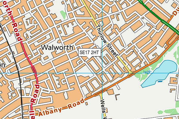 SE17 2HT map - OS VectorMap District (Ordnance Survey)