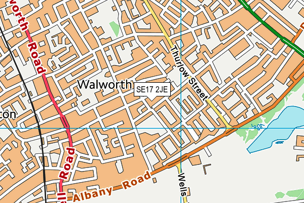 SE17 2JE map - OS VectorMap District (Ordnance Survey)