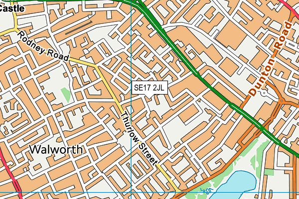 SE17 2JL map - OS VectorMap District (Ordnance Survey)
