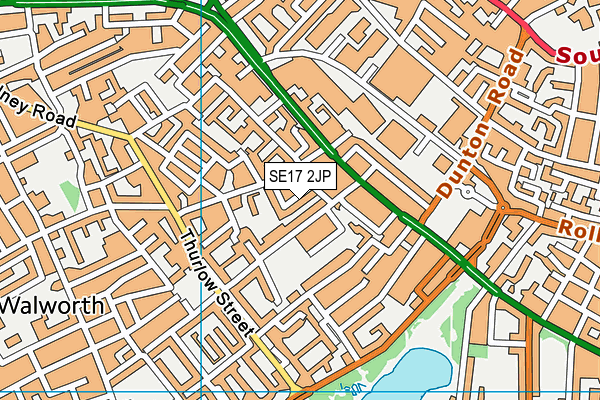 SE17 2JP map - OS VectorMap District (Ordnance Survey)