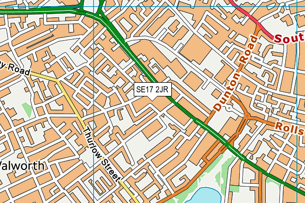 SE17 2JR map - OS VectorMap District (Ordnance Survey)