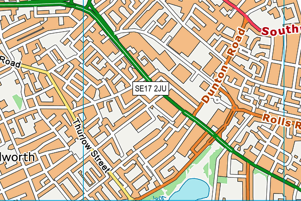 SE17 2JU map - OS VectorMap District (Ordnance Survey)