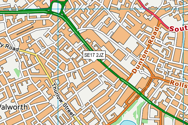 SE17 2JZ map - OS VectorMap District (Ordnance Survey)