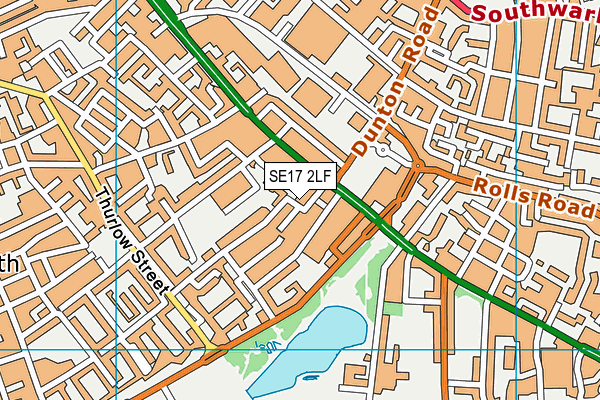 SE17 2LF map - OS VectorMap District (Ordnance Survey)