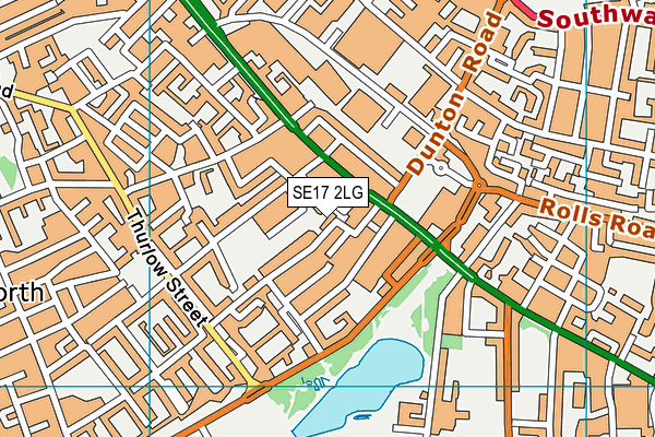 SE17 2LG map - OS VectorMap District (Ordnance Survey)