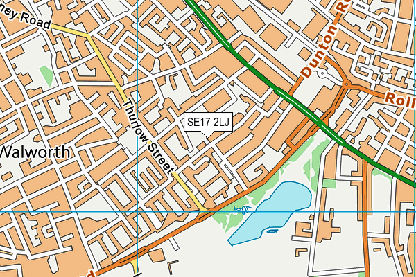 SE17 2LJ map - OS VectorMap District (Ordnance Survey)