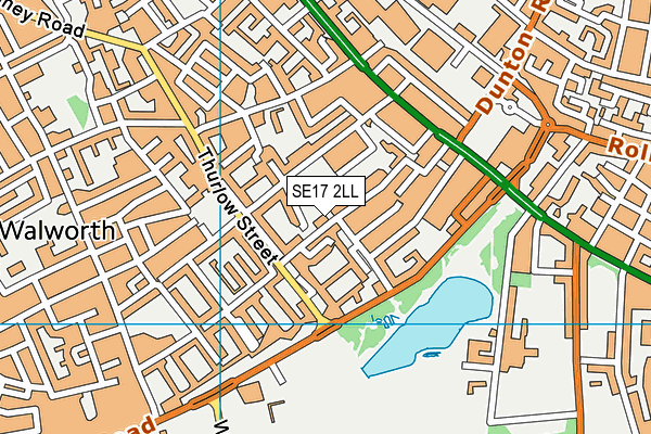 SE17 2LL map - OS VectorMap District (Ordnance Survey)