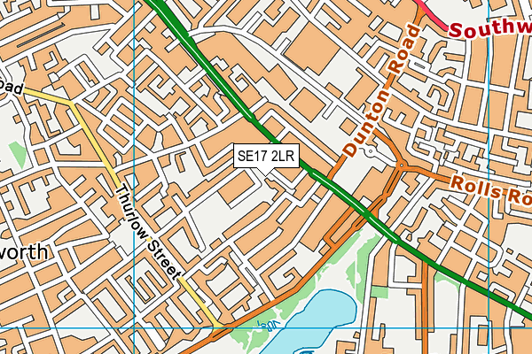 SE17 2LR map - OS VectorMap District (Ordnance Survey)