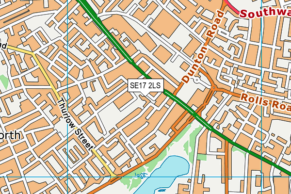 SE17 2LS map - OS VectorMap District (Ordnance Survey)