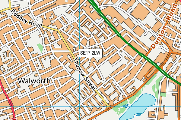 SE17 2LW map - OS VectorMap District (Ordnance Survey)
