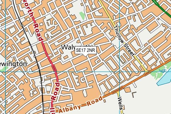 SE17 2NR map - OS VectorMap District (Ordnance Survey)