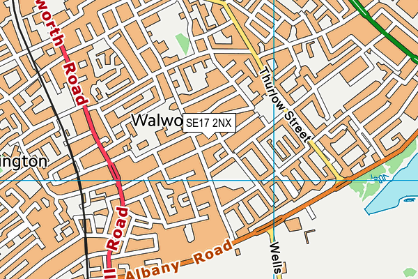 SE17 2NX map - OS VectorMap District (Ordnance Survey)