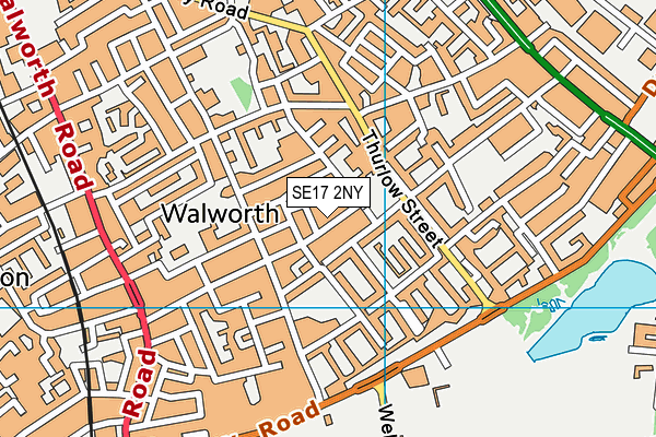 SE17 2NY map - OS VectorMap District (Ordnance Survey)