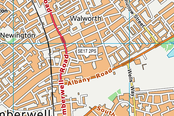 SE17 2PS map - OS VectorMap District (Ordnance Survey)