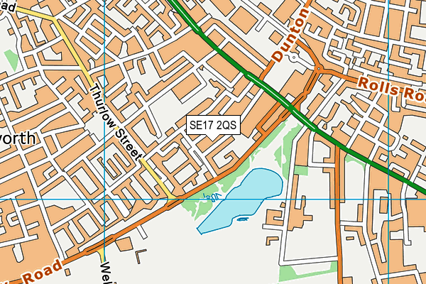 SE17 2QS map - OS VectorMap District (Ordnance Survey)