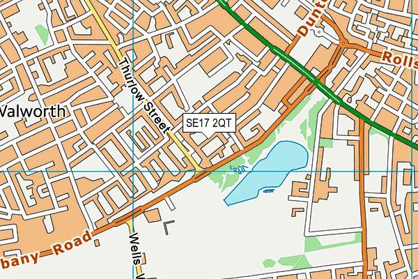 SE17 2QT map - OS VectorMap District (Ordnance Survey)